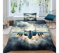 AAHARYA Fighter Jet 3D Duvet Cover Set,Fighter Planes Bedding Set with Zipper Closure, Soft Microfiber Quilt Covers for Home Decor Single（135x200cm）