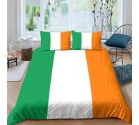 AAHARYA Irish Flag Bedding Set 3D National Flag Pattern Duvet Cover for Kids Boys Girls 3Pcs Soft Bedspread Cover Bedroom Comforter Cover King(220x240cm)