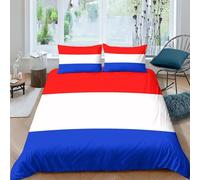 AAHARYA Netherlands Flag Bedding Set 3D National Flag Pattern Duvet Cover for Kids Boys Girls 3Pcs Soft Bedspread Cover Bedroom Comforter Cover Double（200x200cm）