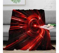 AAHARYA Red abstract 3D microfiber throw blanket soft fleece sofa decor | 70×80inch plush microfiber touch lightweight warmth modern bedding accent sofa throw easy care bold 3D print
