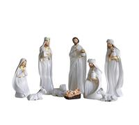 AAHIFIT 9 Piece Indoor Nativity Set Real Nativity Figures and Figures Nativity Scene Resin for Christmas Decoration