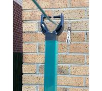 AAHO IT'S ALL ABOUT HOME 2.7m Green Telescopic Washing Line Prop - Galvanised Square Metal Clothes Line Support Pole, Extendable Outdoor Garden Laundry Airer, Heavy Duty Powder Coated, Pack of (1)
