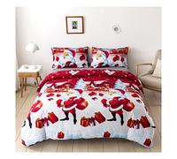 AAHO IT'S ALL ABOUT HOME Christmas Duvet Cover Set, Father Christmas, Royal Santa Claus, Merry Santa, Xmas Quilt Bedding Set, Comforter Encasement, Matching Pillowcases (Double, Father Xmas)