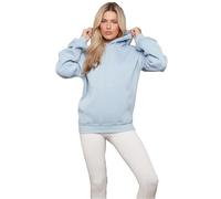 AAIF RETAILS® Womens Ruched Sleeve Jumper Ladies Plain Oversized Sweatshirt Jumper Hoodie (Baby Blue 8-10 UK SIZE)