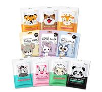 Aaiffey 10 Pack Kids Face Mask Spa,Animal Character Sheet Facial Mask for Kids Skin Care Deep Hyrating,Girls Night Party Face Mask Set for All Skin Types,Birthday Christmas Gifts
