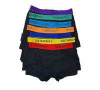 AAILA FASHION Men's Cotton Underwear Trunks SEVEN Days of Week Assorted waistbands Soft Ribbed UK (UK, Alpha, XXL, Regular, Regular, 7 Day Of The Week Boxer)