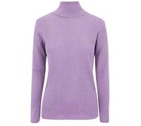 AAILA FASHION Womens Long Sleeve Ribbed Turtle Roll Neck Knitted Ladies Polo Neck Jumper Warm Sweater UK Size 8-26 Lilac