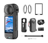 AAIOOEA Accessories Kit for Insta360 X5 Including for Insta360 X5 Protective Case Glass Lens Guard Tempered Glass Screen Protector Silicone Base Silicone Protective Cover and Lens Cap