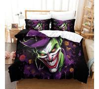 AAIRRA Cool Joker 3-Piece Duvet Cover Set for Kids Children Bedding Set Soft Breathable 3D Printed Microfiber Comforter Quilt Cover Set Zipper Closure And Pillowcases King(220x240cm)
