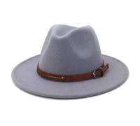 AAIXXIZAO Fedora Trilby Felt Hats Fedoras Hat For Women Men Panama Felted Jazz Hats Church Cap L(59-61Cm) Gray