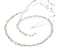 AAIXXIZAO Glasses Chains Lanyards Fashionable Handmade Chain Rainbow Rhinestones Fully Handmade Eyeglass Chain Eyeglass Rope Mask Chain