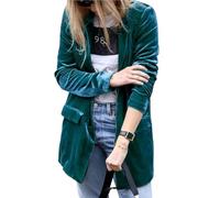 AAIXXIZAO Jackets Suits Jacket Velvet Long Sleeve Turndown Collar Women Blazer Loose Temperament Patchwork Streetwear Xxl Blue