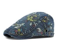 AAIXXIZAO Men'S Beret Hat Beret Cap Men Women Cap Male Female Floral Artist Painter Beret Hat Denim Flat Cap Octagonal Berets 55-59Cmadjustable 4338Darkblue