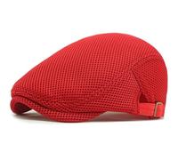 AAIXXIZAO Men'S Beret Hat Beret Cap Mesh Cap Breathable Sun Hat Women Artist Painter Beret Hat Male Female Flat Cap Mens Berets 55-60Cmadjustable Red