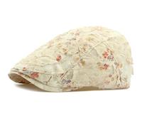 AAIXXIZAO Men'S Beret Hat Beret Caps For Men Women Breathable Lace Flat Cap Retro Artist Painter Beret Hat Male Female Berets 55-59Cmadjustable Beigeflower