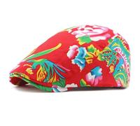 AAIXXIZAO Men'S Beret Hat Beret For Men Women Floral Printed Beret Cap Male Female Vintage Artist Painter Beret Hat Adjustable Flat Cap Men 55-59Cmadjustable Red