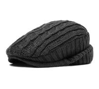 AAIXXIZAO Men'S Beret Hat Beret Thick Warm Knitted Hat Men Women Beret Cap Male Female Earflap Flat Cap Vintage Artist Painter Beret Hat 56-60Cmadjustable Darkgrey
