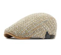 AAIXXIZAO Men'S Beret Hat Berets Cap For Men Women Knitted Plaid Artist Painter Beret Hat Adjusted Flat Cap Male Beret Cap 55-60Cmadjustable Khaki