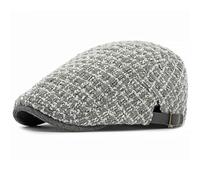 AAIXXIZAO Men'S Beret Hat Berets Cap For Men Women Knitted Plaid Artist Painter Beret Hat Adjusted Flat Cap Male Beret Cap 55-60Cmadjustable Gray