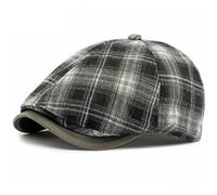 AAIXXIZAO Men'S Beret Hat Berets Caps For Men Women Flat Octagonal Cap Artist Beret Hats Vintage Plaid Beret Caps 55-59Cmadjustable Black