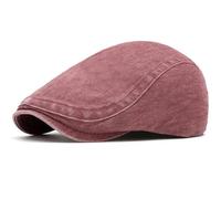 AAIXXIZAO Men'S Beret Hat Berets For Men Women Washed Cotton Classic Flat Cap Vintage Artist Painter Denim Beret Hat Retro Adjustable Beret Cap 55-60Cmadjustable Red2