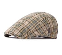 AAIXXIZAO Men'S Beret Hat Cap Men Women Hat Adjustable Cap Vintage Plaid Artist Painter Beret Hat Male Female Berets 55-60Cmadjustable Khaki
