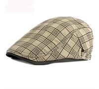 AAIXXIZAO Men'S Beret Hat Caps For Men Beret Men Women Hat Retro Plaid Flat Cap Unisex Breathable Sun Hat Beret Adjustable Beret Cap 55-60Cmadjustable Khaki
