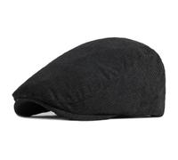 AAIXXIZAO Men'S Beret Hat Corduroy Hat Men Women Beret Cap Adjustable Flat Cap Male Female Solid Artist Painter Beret Hat 54-59Cmadjustable Black