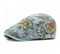 AAIXXIZAO Men'S Beret Hat Men Women Cap For Flower Floral Beret Hat Cotton Denim Beret Cap Male Female Artist Painter Cap Hat 55-60Cm Lightblue
