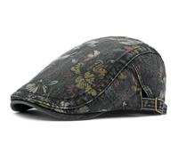 AAIXXIZAO Men'S Beret Hat Men Women Caps For Flower Floral Beret Hat Cotton Denim Beret Cap Male Female Artist Painter Cap Hat 55-60Cm Black