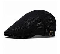AAIXXIZAO Men'S Beret Hat Mens Beret Women Breathable Mesh Flat Cap Artist Painter Beret Hat Male Female Octagonal Beret Cap 55-60Adjustable Flatblack