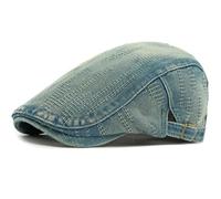 AAIXXIZAO Men'S Beret Hat Mens Beret Women Sun Cap Male Female Denim Beret Cap Retro Artist Painter Beret Hat Adjustable Flat Cap 55-60Cmadjustable 4768Oldblue