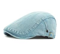 AAIXXIZAO Men'S Beret Hat Mens Beret Women Sun Cap Male Female Denim Beret Cap Retro Artist Painter Beret Hat Adjustable Flat Cap 55-60Cmadjustable 4768Lightblue