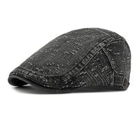 AAIXXIZAO Men'S Beret Hat Mens Beret Women Sun Cap Male Female Denim Beret Cap Retro Artist Painter Beret Hat Adjustable Flat Cap 55-60Cmadjustable 4389Black
