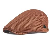 AAIXXIZAO Men'S Beret Hat Mens Berets Breathable Sun Hat Caps For Men Women Mesh Beret Cap Male Female Flat Cap Beret Hats 55-60Cmadjustable Style2Caramel