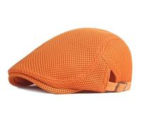AAIXXIZAO Men'S Beret Hat Mens Berets Breathable Sun Hat Caps For Men Women Solid Mesh Beret Cap Male Female Flat Cap Beret Hats 55-60Cmadjustable Style2Orange