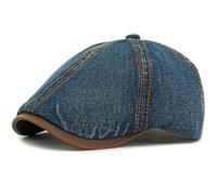 AAIXXIZAO Men'S Beret Hat Mens Berets For Women Octagonal Flat Cap Vintage Artist Painter Beret Hat Male Female Cotton Denim Beret Cap 55-60Cmadjustable 4735Darkblue