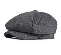 AAIXXIZAO Men'S Beret Hat Vintage Beret Cap Retro Octagonal Flat Cap Men Women Artist Painter Beret Hat 56-57Cm Black