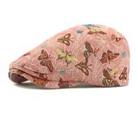AAIXXIZAO Men'S Beret Hat Women Berets Caps For Women Retro Artist Painter Beret Hat Flat Cap Ladies Butterfly Beret Cap 55-59Cmadjustable Backbucklepink