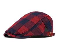 AAIXXIZAO Men'S Beret Hat Women Men Beret Vintage Plaid Artist Painter Beret Hat Adjustable Cap Male Female Beret Cap 55-60Cmadjustable Burgundy