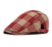 AAIXXIZAO Men'S Beret Hat Women Men Beret Vintage Plaid Artist Painter Beret Hat Adjustable Cap Male Female Beret Cap 55-60Cmadjustable Red
