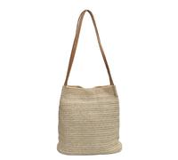 AAIXXIZAO Straw Bag Bucket Straw Bags Beach Vintage Woven Shoulder Bohemian Handbag Women Tote Big Fashion Creamy-White