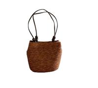 AAIXXIZAO Straw Bag Casual Straw Woven Shoulder Bags For Women Wicker Handbags Handmade Beach Bag Female Travel Large Capacity Rattan Totes Brown
