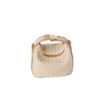 AAIXXIZAO Straw Bag Straw Handbag Women Handmade Woven Crossbody Bag Seaside Beach Shoulder Bag Bohemian Hollow Lady Handle Bag 20X11X12Cm Khaki
