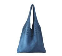AAIXXIZAO Straw Bag Vintage Hollow Woven Underarm Shoulder Bag Knitted Handbag For Women Large Capacity Shopper Totes Ladies Beach Travel Bag Blue