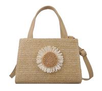 AAIXXIZAO Straw Bag Weaving Shoulder Bag Adjustable Strap Ladies Crossbody Bag For Daily Life Leisure Khaki
