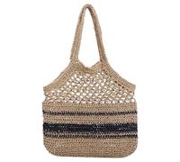 AAIXXIZAO Straw Bag Women Fishnet Straw Bag Large Capacity Beach Handbag Hollow Out Casual Travel Shopping Khaki