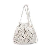 AAIXXIZAO Straw Bag Women Straw Woven Crossbody Bag Hollow Out Shoulder Bag Beach Tote Purse Handbag For Work Travel Vacation White