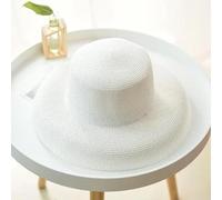 AAIXXIZAO Sun Hat Straw Hat Women Sun Hat Wide Brim Straw Hat Ne Black Fashion Foldable Beach Hat Cap White