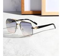 AAIXXIZAO Sunglasses For Men Gradient Sunglasses For Men Fashion Metal Big Frame Sun Glasses Design Luxury Uv400 Eyewear One Size B